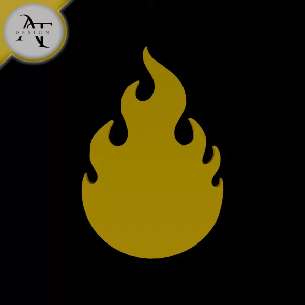 Simple Flame Symbol - 2D Art - Model preview 1