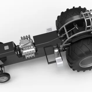 Vintage Pulling tractor Version 3 Scale 1:25 - Model thumbnail 4