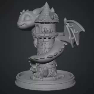 Tower Dragon Key or Jewelry Holder STL File for 3D Print - Model thumbnail 12