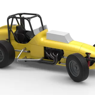 Dirt Silver Crown Champ car while turning Version 2 Scale 1:25 - Model thumbnail 24