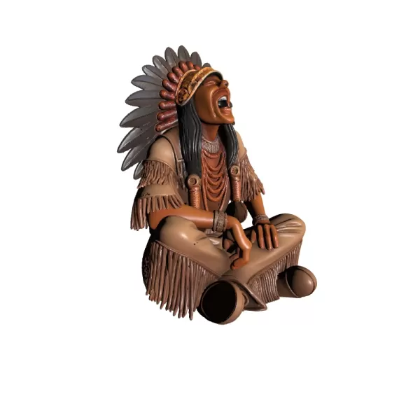 Laughing Apache Warrior 3D Model - Model preview 4