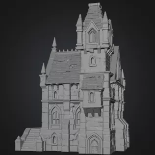 Dark Fantasy Mansion STL File for 3D Printing - Model thumbnail 9