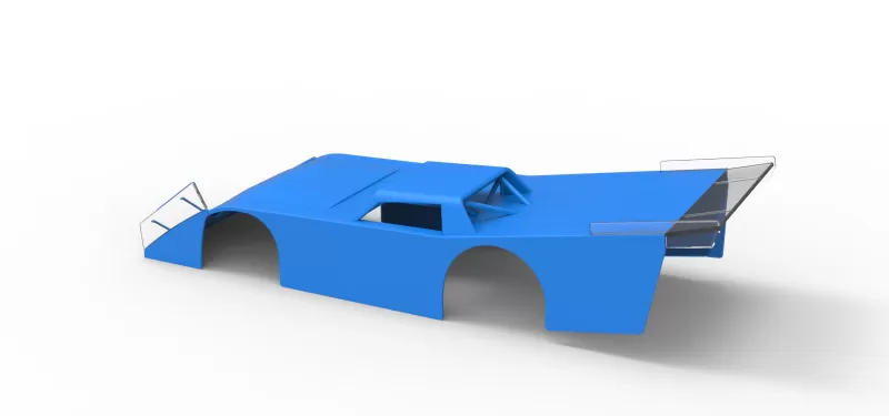 Shell of Vintage Dirt late model Race car Version 4 Scale 1:25 - Model preview 10