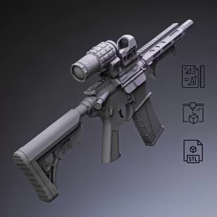 M4 Custom Tactical Rifle #RoZ - Model thumbnail 6