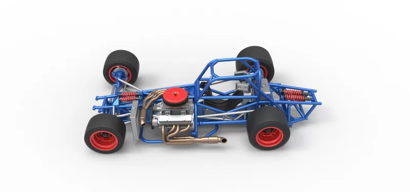 Supermodified front engine race car Base Version 4 Scale 1:25 - Model preview 10