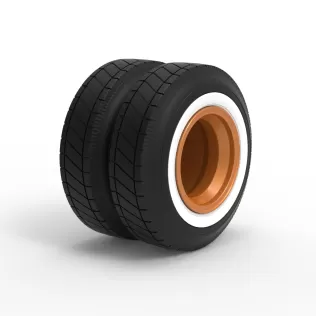 Wheel of Vintage Dirt race car V8 Scale 1:25 - Model thumbnail 2