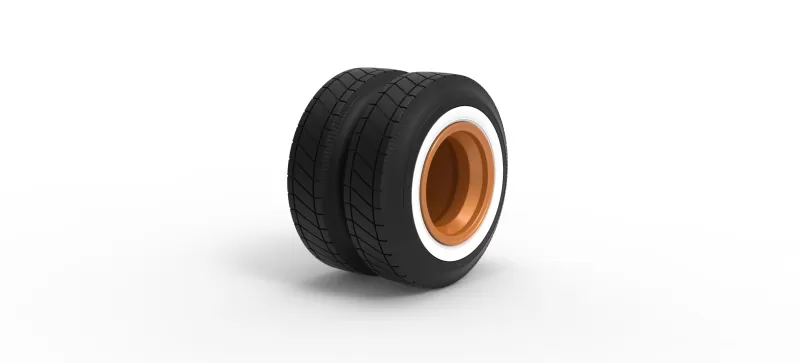 Wheel of Vintage Dirt race car V8 Scale 1:25 - Model preview 2