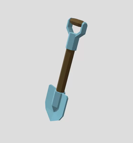 LowPoly Shovel - Model preview 3