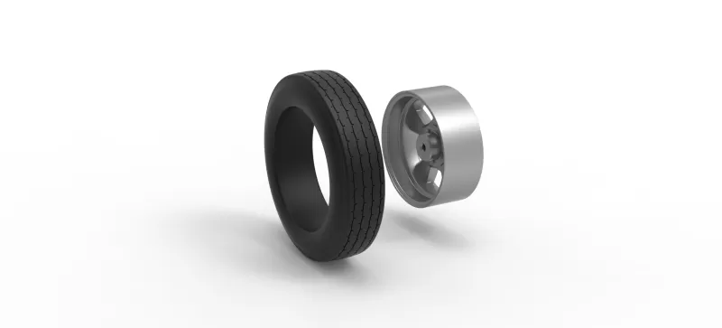 Front wheel of old school dragster Version 8 Scale 1:25 - Model preview 10