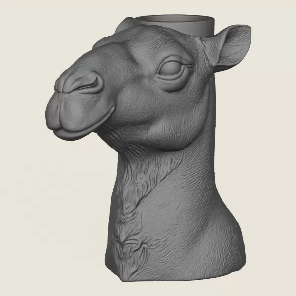 Camel Face Vase Print Ready 3D Model - Model preview 1