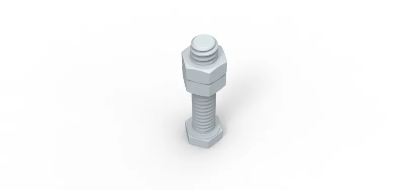 Bolt with nuts - Model preview 3