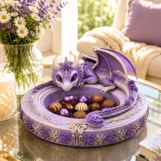 Amethyst Floral Dragon Bowl STL file for 3D Print - Model thumbnail 6