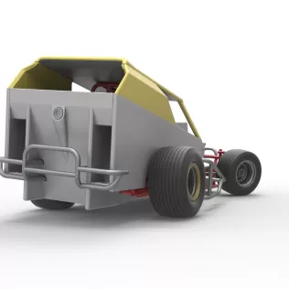 Vintage Dirt Modified stock car V7 while turning Scale 1:25 - Model thumbnail 19