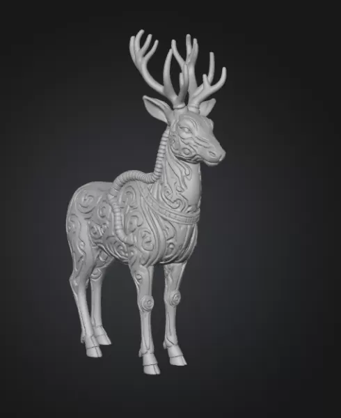 Steampunk Stag — Printable STL ( Collectible) - Model preview 4