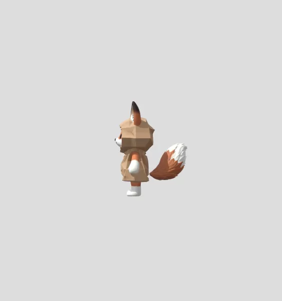 Cardboard Fox - Model preview 2