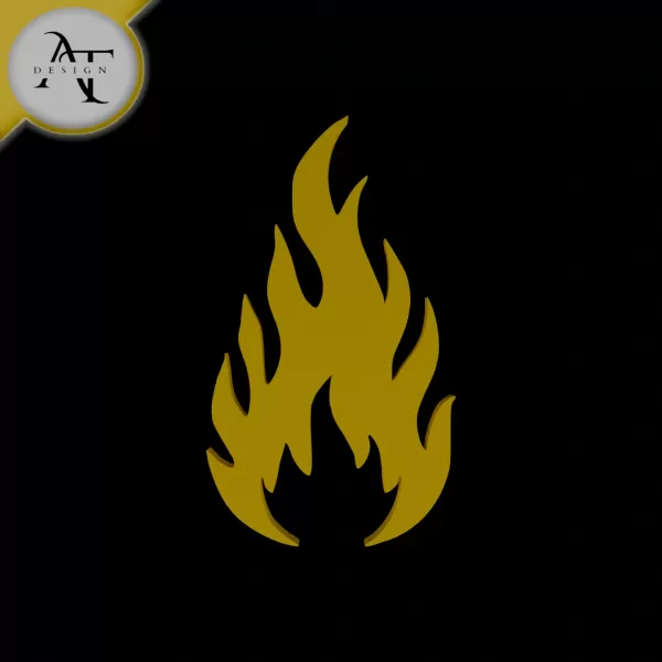 Simple Flame Symbol - 2D Art - Model preview 1