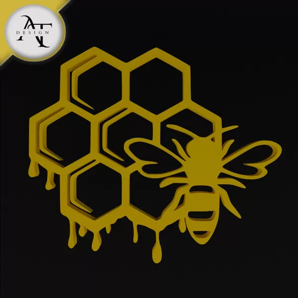 Bee - Silhouette - 2D Wall Art Decor - Model preview 1
