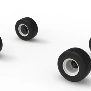 Wheel Set of Vintage Dirt late model Race car V3 Scale 1:25 - Model thumbnail 7