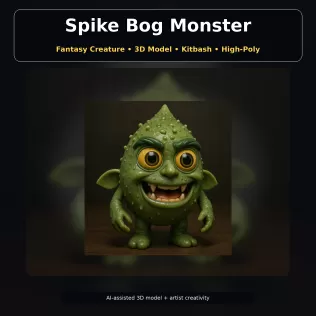 Fantasy Character Pack – Cute High-Poly Kitbash Creatures - Model thumbnail 2