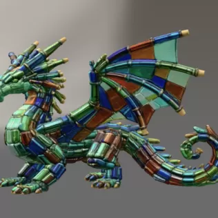 Stained Glass Dragon STL File for 3D Print - Model thumbnail 5