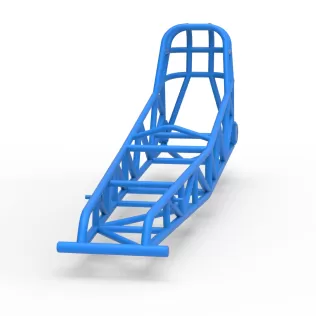 Frame of old school Front engine dragster Version 7 Scale 1:25 - Model thumbnail 4