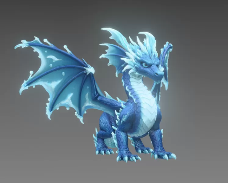 🌊 Frostwave Water Dragon STL File for 3D Print - Model preview 10