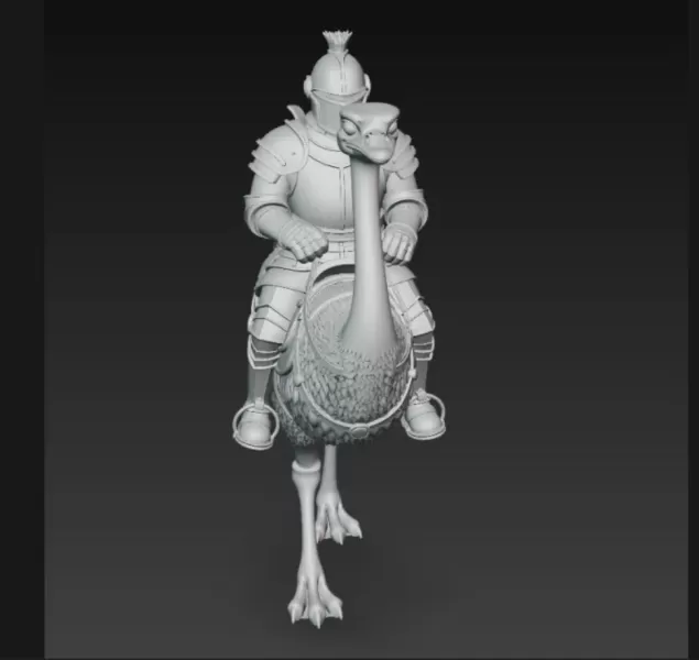 knight ridin an ostrich - Model preview 2