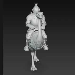 knight ridin an ostrich