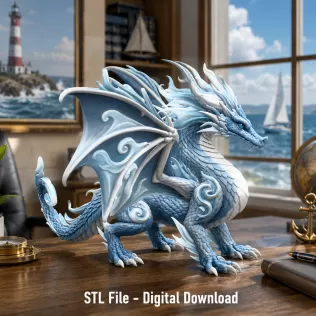Ocean Breeze Dragon STL File for 3D Print - Model thumbnail 1