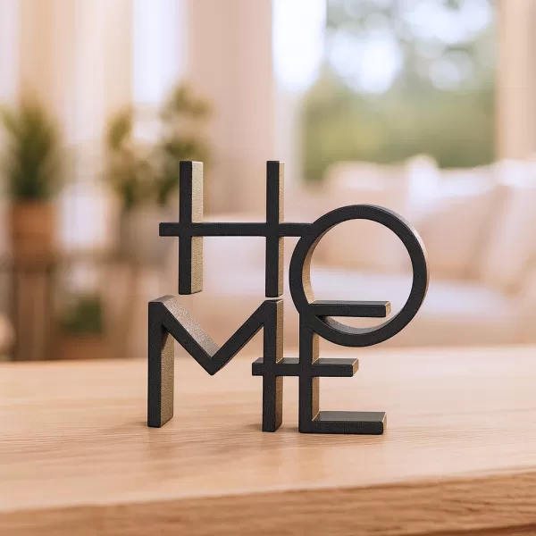 3D Home Word Sign, Home Word Decor, Typography Sculpture - Model preview 7