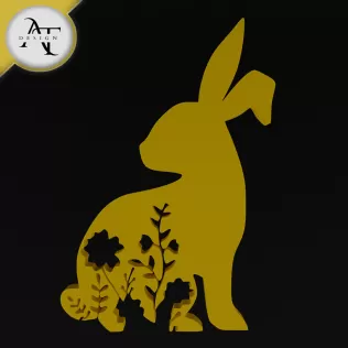 Easter bunny - Silhouette - 2D Wall Art Decor