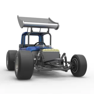 Vintage Winged Supermodified stock car Version 2 Scale 1:25 - Model thumbnail 27