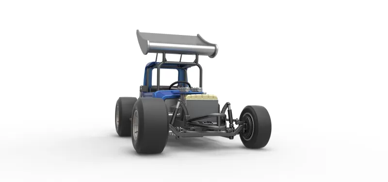 Vintage Winged Supermodified stock car Version 2 Scale 1:25 - Model preview 27