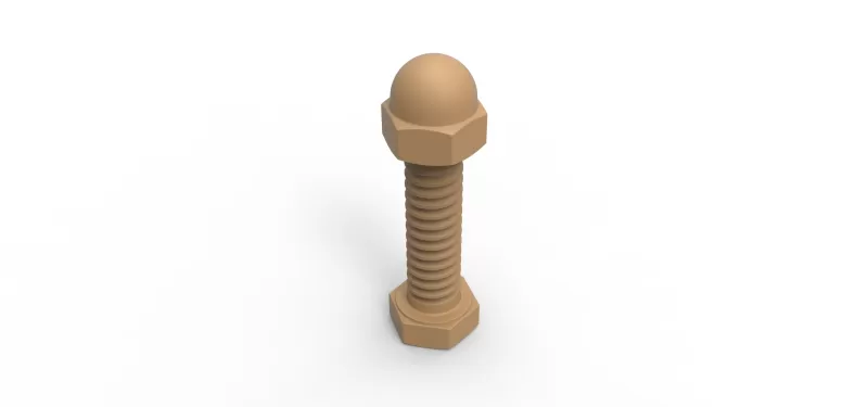 Bolt with Cap nut - Model preview 3