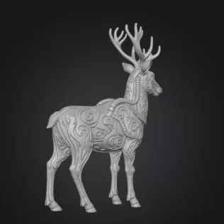 Steampunk Stag — Printable STL ( Collectible) - Model thumbnail 3