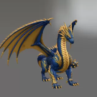 Azure Royal War Dragon STL File for 3D Print - Model thumbnail 10