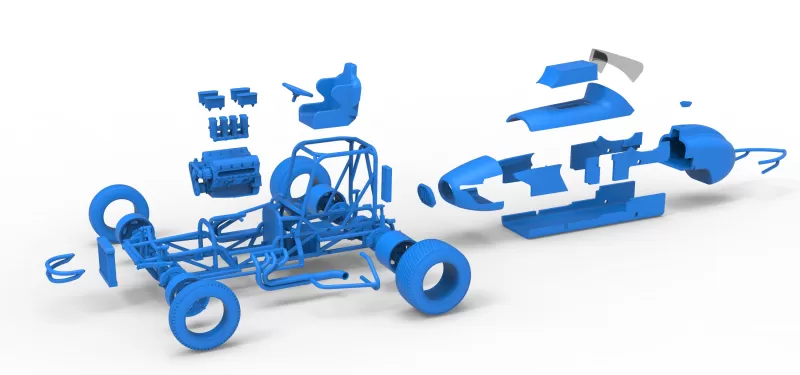 Dirt Silver Crown Champ car Version 2 Scale 1:25 - Model preview 28