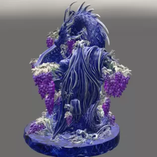 Midnight Wisteria Dragon Bowl STL File for 3D Print - Model thumbnail 11