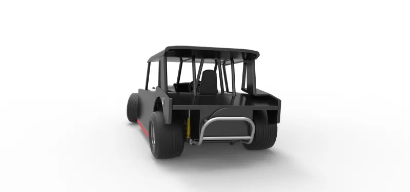 Vintage Dirt Modified stock car V6 while turning Scale 1:25 - Model preview 14