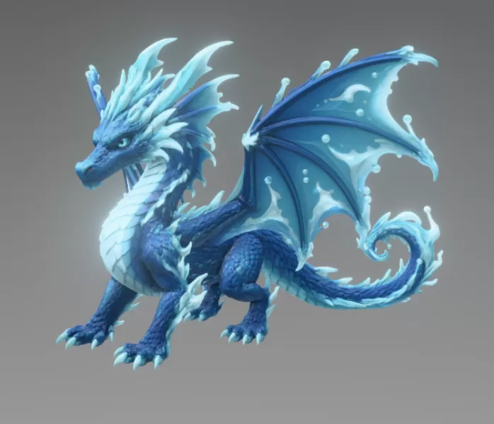 🌊 Frostwave Water Dragon STL File for 3D Print - Model preview 6