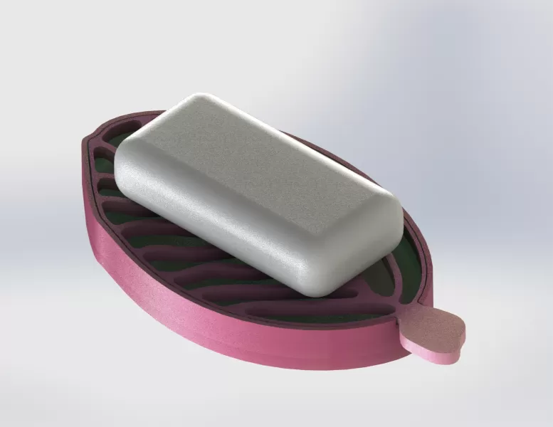 Leaf Soap Dish with Removable Veins - Model preview 1