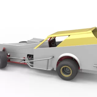 Vintage Dirt Modified stock car V7 while turning Scale 1:25 - Model thumbnail 12