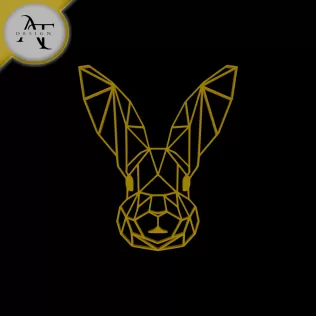 Rabbit Head - Geometric - 2D Wall Art Decor