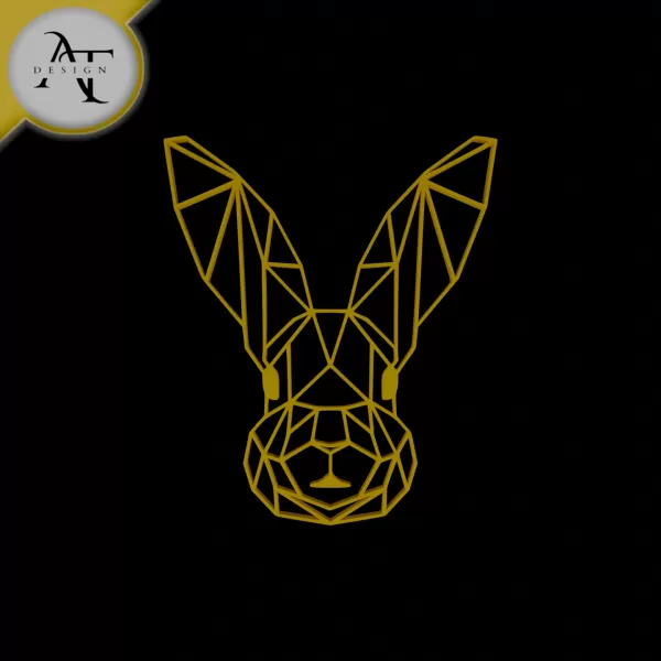 Rabbit Head - Geometric - 2D Wall Art Decor - Model preview 1