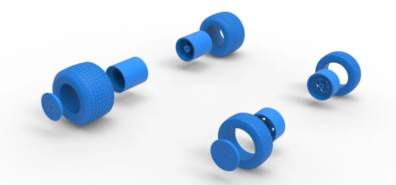 Wheel Set of Dirt Silver Crown Car Scale 1:25 - Model preview 16