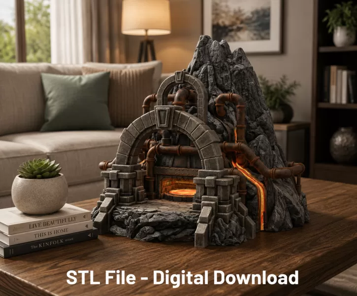 Dwarven Lava Forge STL File for 3D Print - Model preview 1