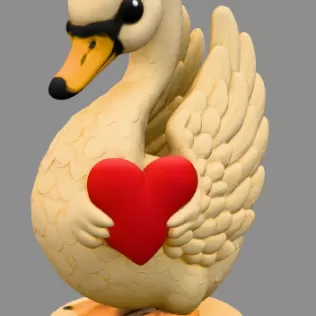 Swan with Heart – STL File | Digital Download - Model thumbnail 3