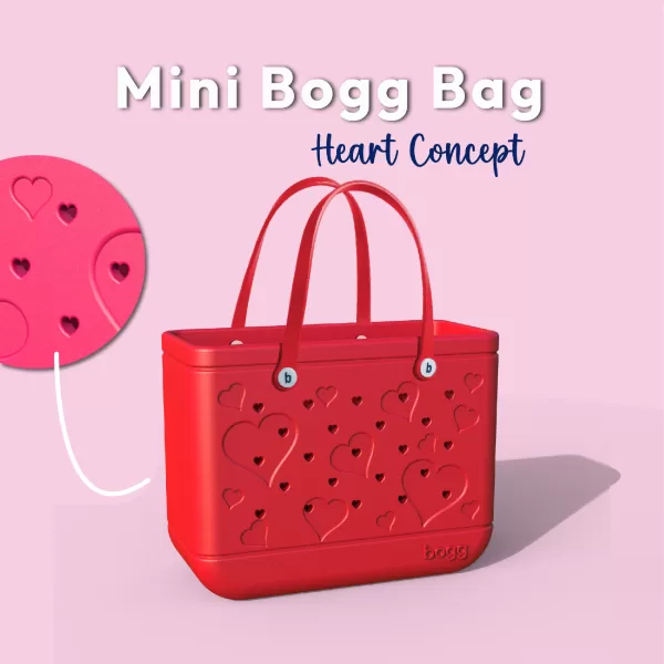 Heart Mini Bogg Bag, Bogg Bag Keychain, Love Bogg Bag, Beach Bag - Model preview 1