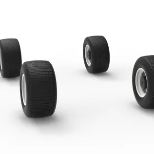 Wheel Set of Vintage Dirt late model Race car V3 Scale 1:25 - Model thumbnail 8