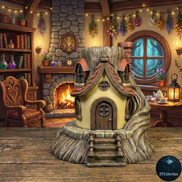 Enchanted Tree Stump Fairy House - Model preview 4